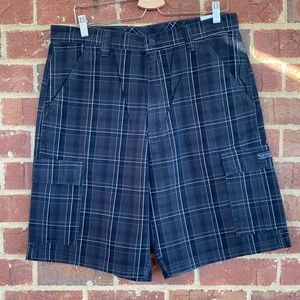 Wrangler Originals Mens Plaid Cargo Shorts Loose Fit NWT Large Pocket 100%Cotton